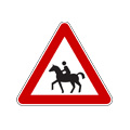 Accompanied horses or ponies likely to be in road ahead