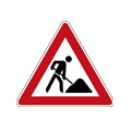 Road works or temporary obstruction of carriageway ahead