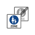 Regulatory signs Pedestrian zone