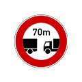 Regulatory signs Minimum safe following distance between vehicles