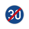Regulatory signs End of minimum speed limit