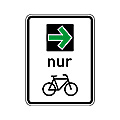 Green arrow with restriction to bicycle traffic