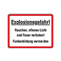 Danger of explosion! Smoking, open light...