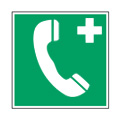 Panneau premies secours BGV A8 Téléphone d'appel d'urgence