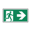 Emergency exit right with arrow