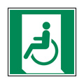 Emergency exit for wheelchair user on left side