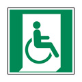 Emergency exit for wheelchair user on right side
