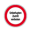 Unauthorised access prohibited (round sign)