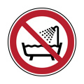 Prohibido usar ducha. No salpicar agua