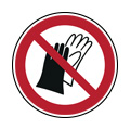 Prohibido usar guantes