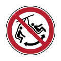Znak zakazu EN ISO 7010 P038 Zakaz bujania krzesełkiem
