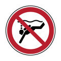 Diving with equipment prohibited