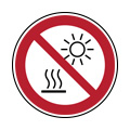 Do not expose to direct sunlight or hot surface