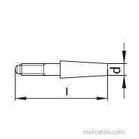 DIN 258 Kegelstifte 12x120, mit Gewindezapfen und konstanten Kegellängen, Stahl blank
