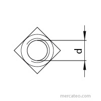 Nut; square; M12; 1.75; steel; Plating: zinc; H: 10mm; 19mm; BN 147
