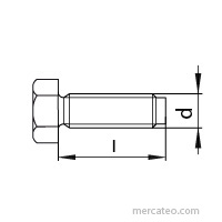 DIN 561 Sechskantschraube mit Zapfen Form A 20x50 8.8 blank