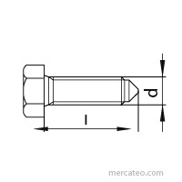 DIN 564 Sechskantschraube mit Ansatzspitze Form A 10x35 8.8 blank