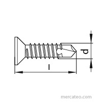 Screw; for metal; 6.3x50; Head: countersunk; Phillips; PH3; zinc