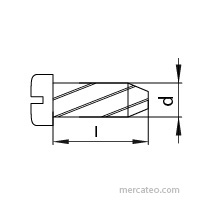 Vite; per metallo; 3x10; Testa: cilindrica; a taglio; 0,8mm; zinco