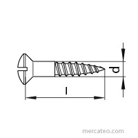 Produktbild zu DIN95 3.5 x 16 Messing blank Holzschraube Linsensenkkopf mit Schlitz