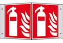 wolkdirekt 'Brandschutzschild, nachleucht., Winkelschild, Feuerlöscher, Maß: 45 x 20 x 20 cm' bei Mercateo kaufen...