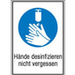 wolkdirekt 'Hände desinfizieren Gebotsschild Kombischild, Alu geprägt, Größe 21,00x29,70 cm' bei Mercateo kaufen...