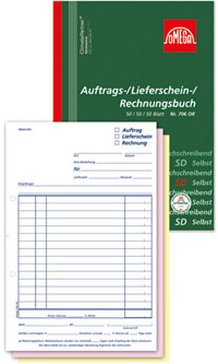 Omega Druck Auftrags-/Lieferschein-/Rechnungsbuch