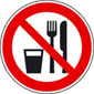 ALT: Verbotsschild 'Essen und Trinken verboten'