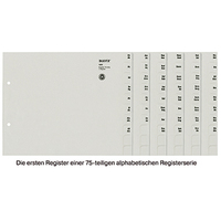 f/ür 100 Ordner Leitz 13520085 Registerserie A-Z A4 grau Papier
