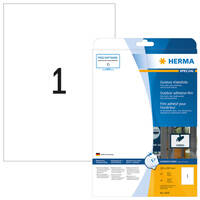 selbstklebend Polyester Folienetiketten A4 Bogen 100 mm rund weiß 125 Stk.