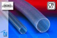 PVC-Spiralschlauch, 38 mm, mit Stahlspirale klar, glatt u. flexibel, -15 bis +65°C,