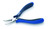 product - schmitz electronic snipe nose pliers ESD bent near tip, long, serrated jaws - 5.1/2"