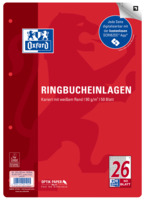 Oxford A4 Ringbucheinlagen, Lineatur 26, Optik Paper®, 4fach Lochung, SCRIBZEE® kompatibel