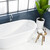 Relaxdays Badewannenkissen, weiches Badepolster, stützt Kopf & Nacken, HxBxT: 9 x 38 x 36 cm, 6 Saugnäpfe für Halt, weiß