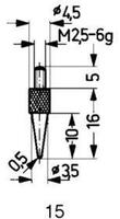 Końcówka pomiar.stalowa, typ 15/ 0,5mm KÄFER