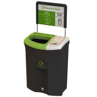 Meridian Recycling Bin with Open & Lift Up Apertures - 110 Litre - RSJ Green