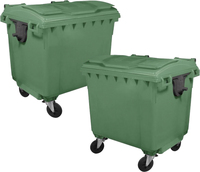 Taylor 660 Litre Wheeled Eco-Bin - x2 Containers - Yellow
