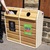 Double Timber Fronted Recycling Unit - 196 Litre - Textured Finish painted in Green - Dark Oak
