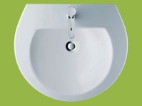 DURAVIT 26215500001 Waschtisch DARLING NEW mit Überlauf, Hahnlochbank, 1 Hahnloc