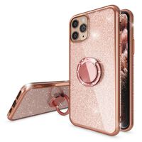 NALIA 360° Ring Handy Hülle für iPhone 11 Pro Max, Glitzer Schutz Case TPU Cover Rose Gold