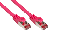 kabelmeister® Patchkabel, Cat. 6, S/FTP, PiMF, PVC, 250MHz, magenta, 1m