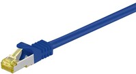 RJ45 Patchkabel CAT 6A S/FTP (PiMF), 500 MHz mit CAT 7 Rohkabel, blau, 1 m - LSZH halogenfreier Kabe