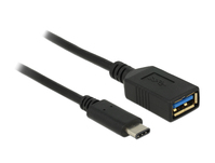 Adapter SuperSpeed USB (USB 3.1, Gen 1) USB Type-C™ Stecker an USB Typ A Buchse 15 cm schwarz, Deloc
