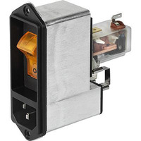 IEC-Eingangsfilter-C14, 50 bis 60 Hz, 2 A, 250 VAC, Flachstecker 6,3 mm, DF12.38
