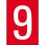 Numbers & letters DIN A4 size 210.00 mm x 297.00 mm NL7541A4RD-9, Red, White, Rectangle, Permanent, White on red, A4, PolyesterSelf Adhesive Labels