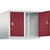 Altillo CLASSIC, 2 compartimentos, anchura de compartimento 300 mm, gris luminoso / rojo rubí.