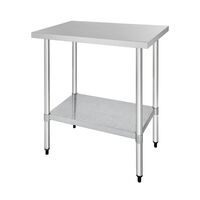 Vogue Stainless Steel Prep Table with Galvanised Under Shelf 900x900x700mm