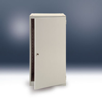 Gehäuse BASETEC mit Tür, Türanschlag links, Nutzhöhe 900 mm, in Alusilber ähnlich RAL 9006 | SPK0055.9006