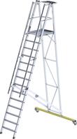 Alu-Podestleiter 14 Stufen mit Handlauf Podesthöhe 3,23 m Arbeitshöhe bis 5,25 m