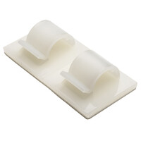 Befestigungsclip zum Kleben/mit Rohr-/Schlauchhalterung, Dmax=8.0mm, L=25.0mm, W=25.0mm, H=11.5mm, natur, 100ST